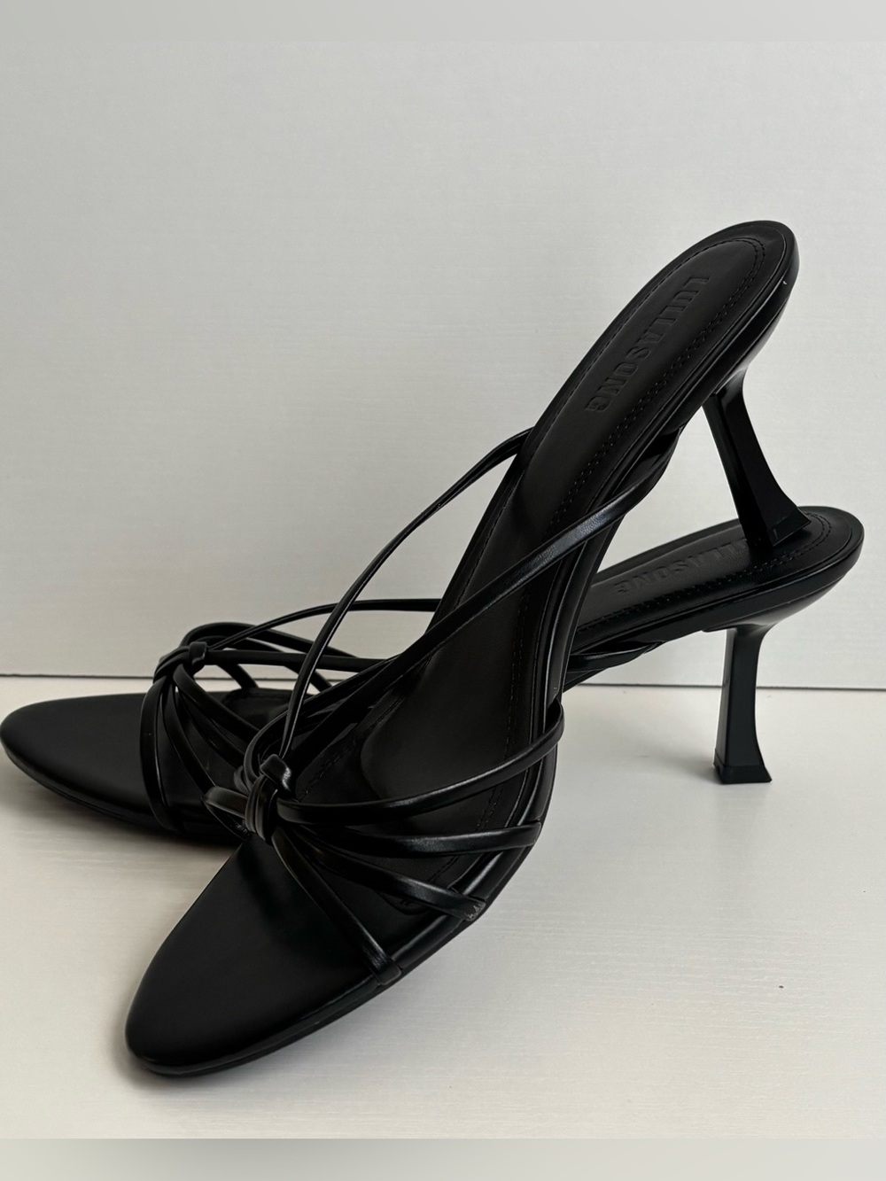 Kitten heels open pointed toe, mid heeled sandals/Amazon Fashion-new in box
